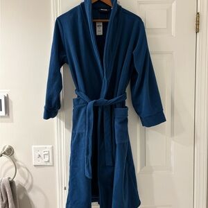LL Bean Kids Fleece Robe, Size Large 14-16, Blue
